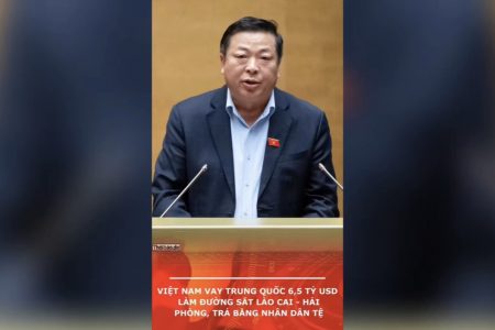 Việt Nam vay Trung Quốc 6,5 tỷ USD làm đường sắt Lào Cai – Hải Phòng, trả bằng nhân dân tệ