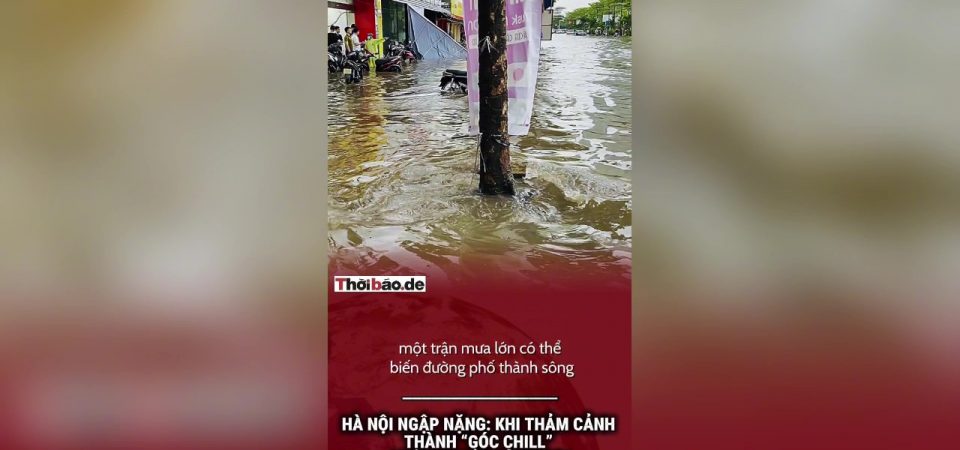 Hà Nội ngập nặng: Khi thảm cảnh thành “góc chill” trên truyền hình VTV